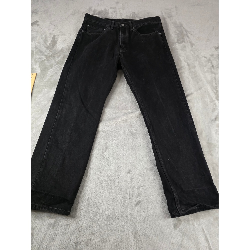 Levi's 505 Straight Leg Jeans Mens 34x29 Black Regular Fit Denim Pants